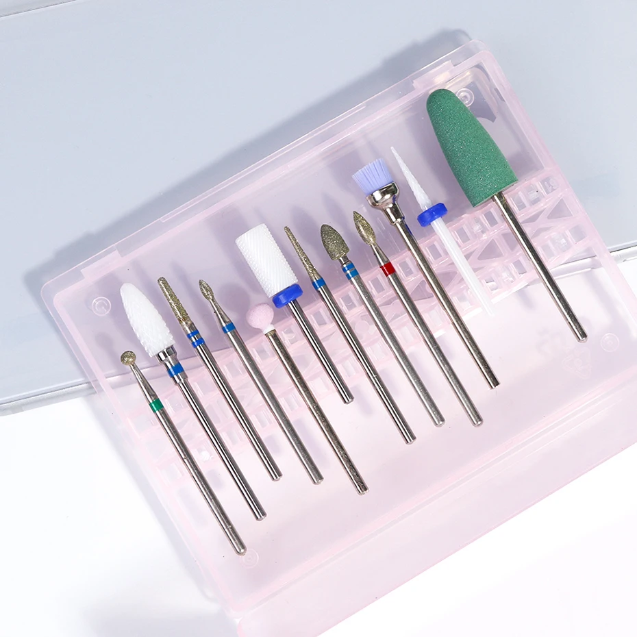 STZ 1pcs Empty Nail Drill Bits Storage Box Stand Display Container Holder Case for Milling Cutter Manicure Tool Accessories #994