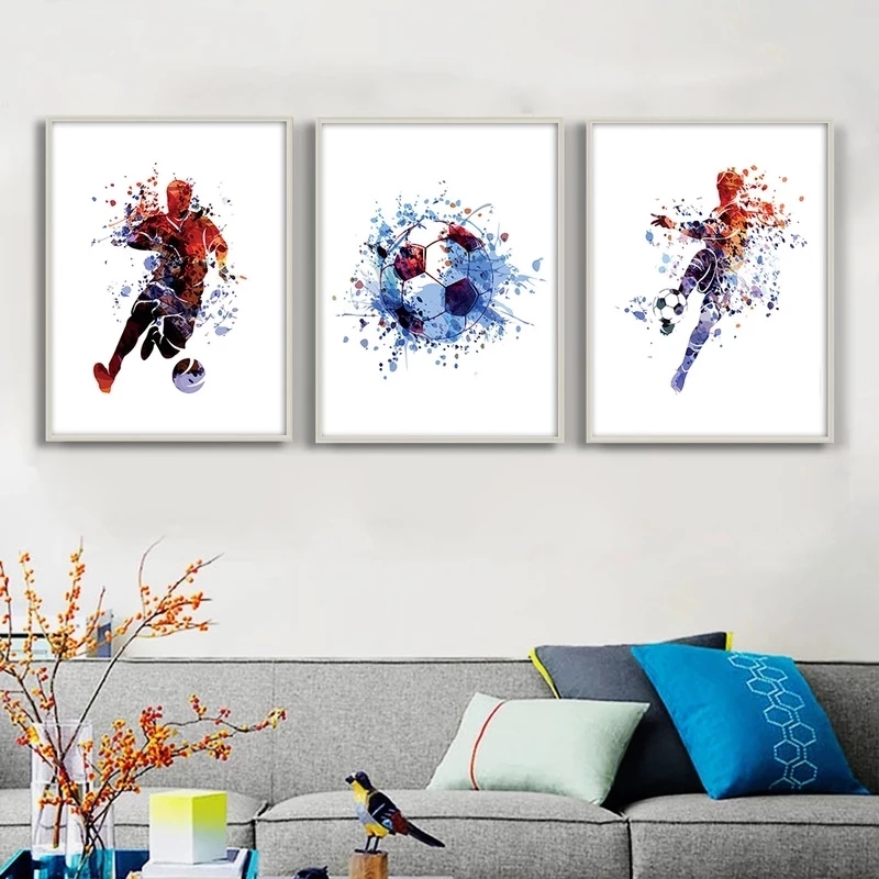 Modern Abstract Football Art Poster Football Star Poster Canvas Printing Painting Living Room Children's Room Home Decoration