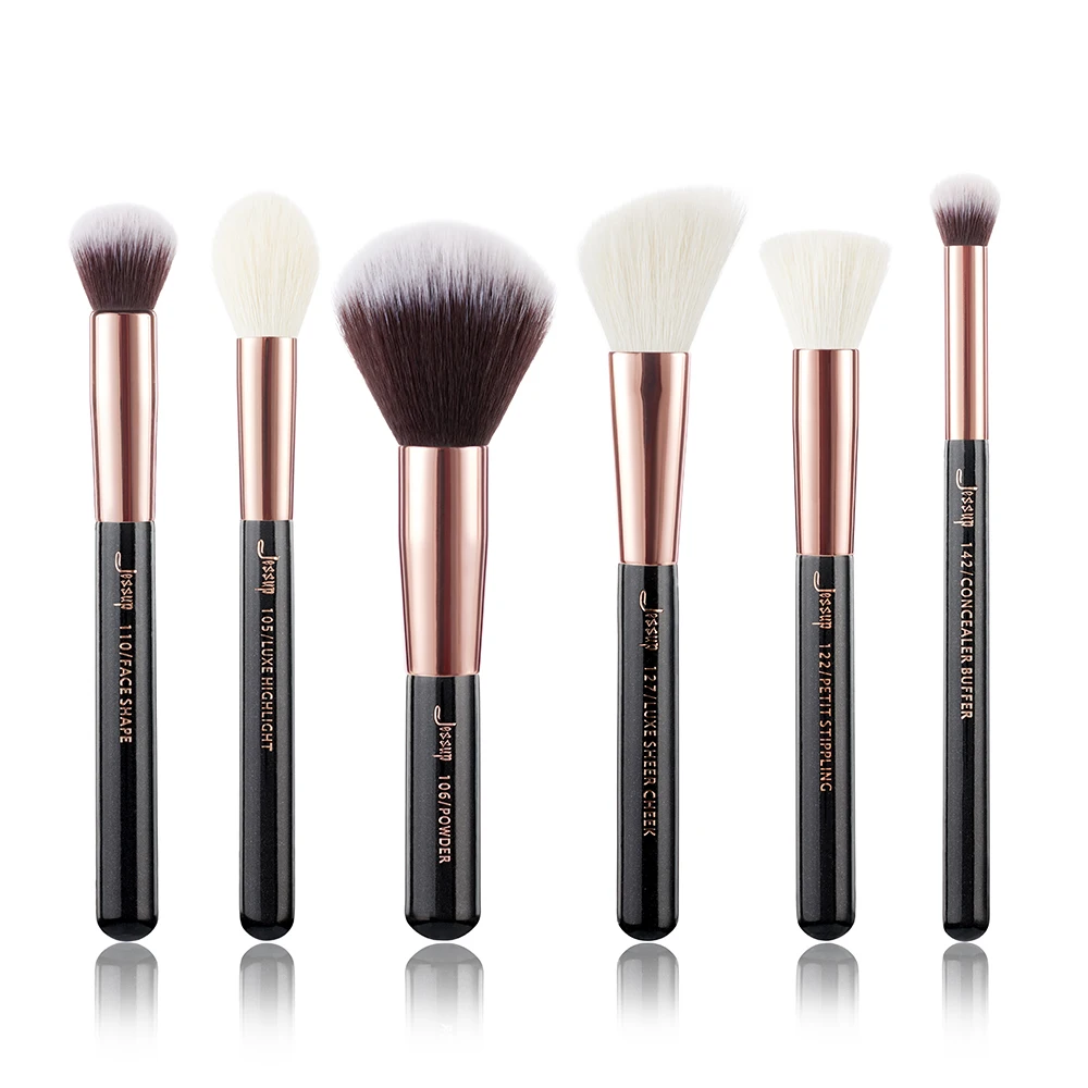 e pcs Sets Jessup Brushes Makeup Brush Pearl White Sier Beauty Tools Buffer Paint Cheek Highlight Powder