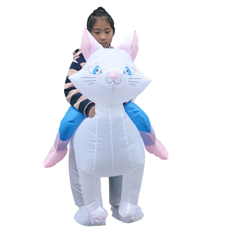 Cute Cat Inflatable Costume for Kids Party Playground Blow Up Suit Animal Anime Clothes Carnival Costume Child Festival Outfits
