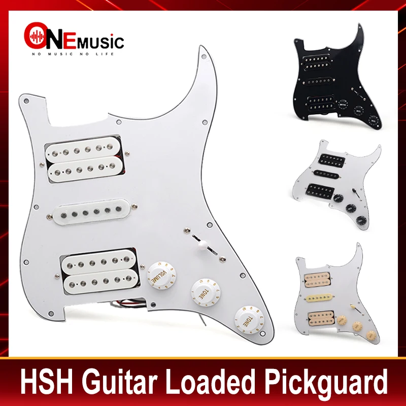ST Style Electric Guitar Pickguard Electric Guitar Pickguard and Black HSH Loaded Prewired Scratchplate Assembly