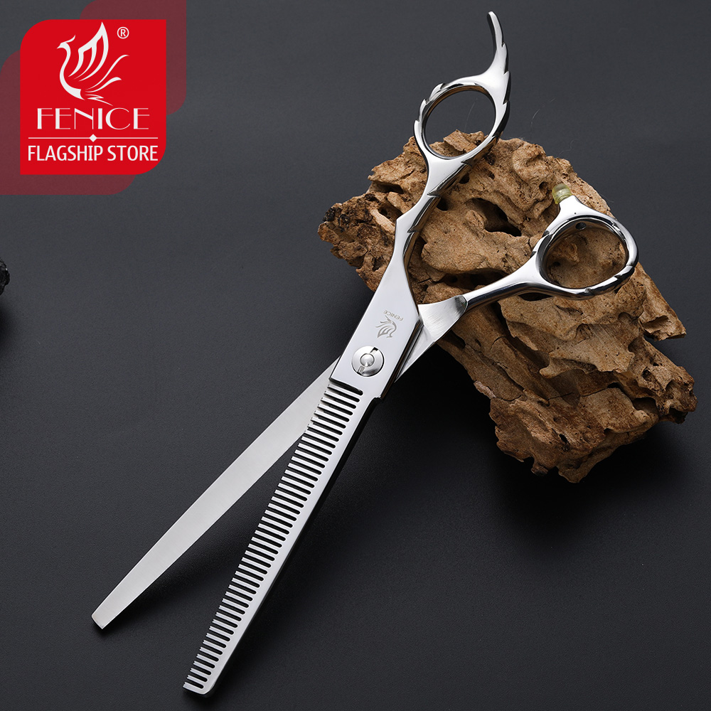 Fenice 7 inch Professional Pet Scissors Thinning Shears Dog Cat Grooming Scissors Hair Cutting Tesoura Thinning Rate 25%