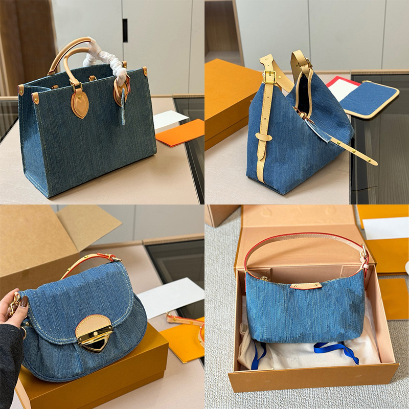 Designer Shoulder Luxury Bag messenger Bags hobo tote bags for woman Fashion Blue Denim Handbags designer crossbody leather cross body women lady purse bags PRPU