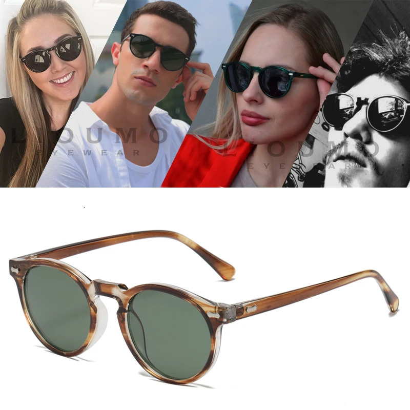 LIOUMO Retro Polarized Sunglasses Men Round Frame Vintage Glasses For Women UV400 Driving Goggles oculos de sol masculino 240428