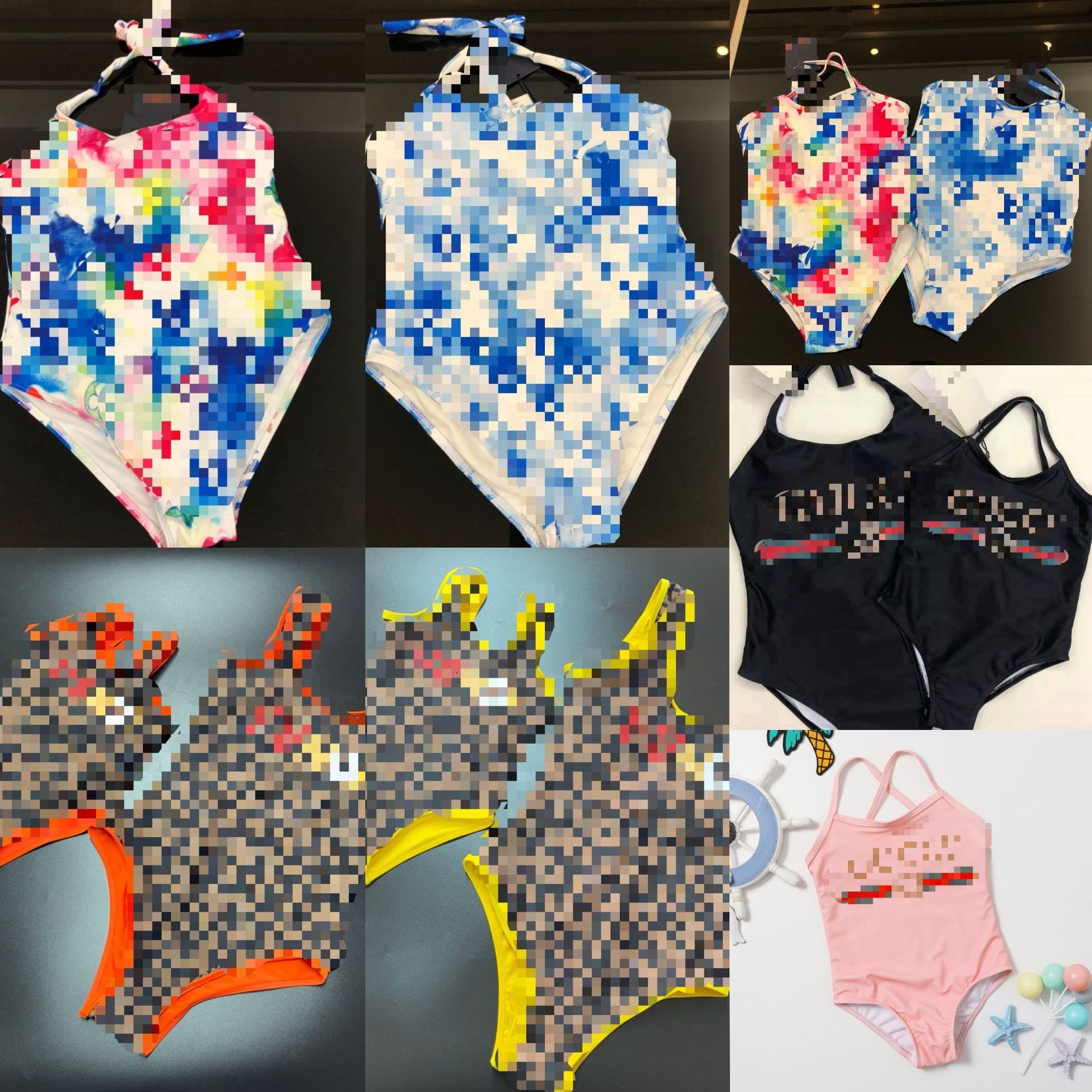 kids Designer Clothes Parent Child Sets Parent-child Swimwear Baby Swimsuit Women Girls Swimming Costume One Pcs Letters Beach Biki Bikini 5 stylesN6VF