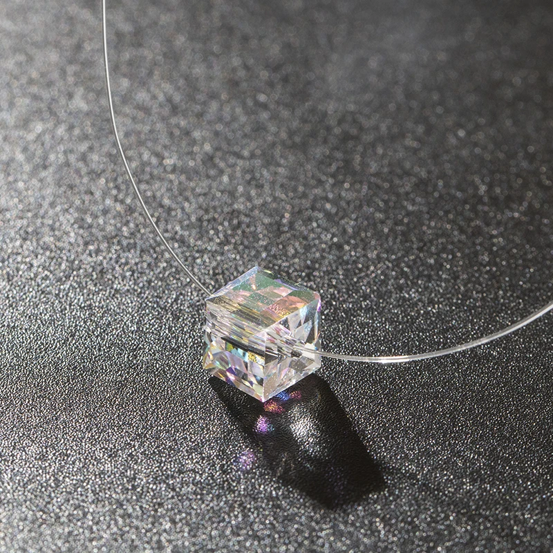 Crystal AB Cube Square faceted Crystal Glass Beads Loose Spacer for Jewelry Making Beads Fits for DIY Necklace Bracelet Craft