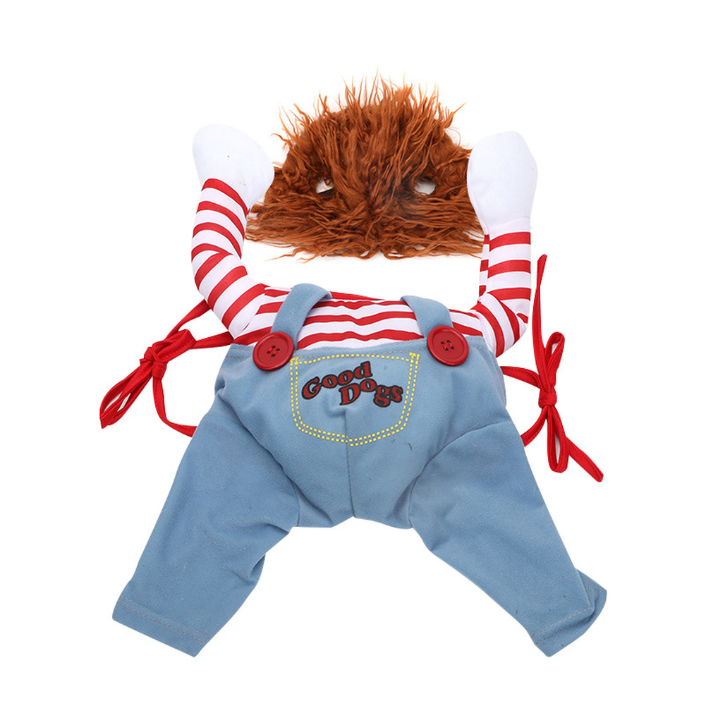 Deadly Doll Dog Clothes Pet Dog Costume Halloween Cosplay Funny Clothes Adjustable Dogs Cosplay Costume Sets Novelty Clothing