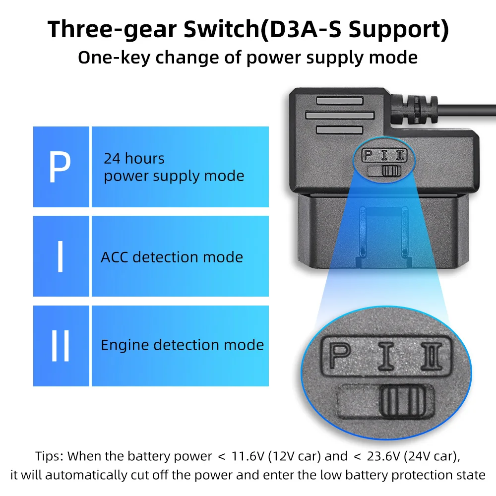 Deelife OBD2 Hardwire Kit for Car DVR Mirror Camera Dash Cam Parking Guard Cable 12V 24V to 5V Mini Micro USB Hard Wire