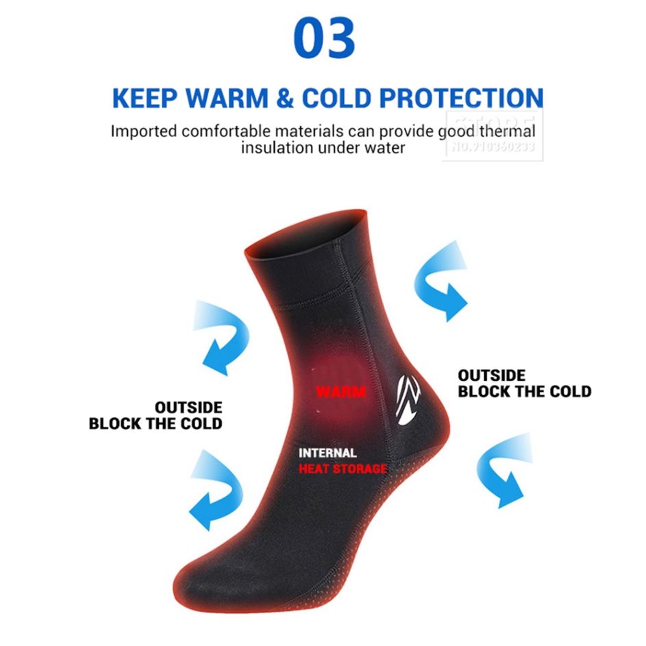 3MM Neoprene Diving Socks Scuba Hunting Diving Kitesurf Windsurf Suit Snorkeling Flippers Surf Beach Underwater Booties Fishing