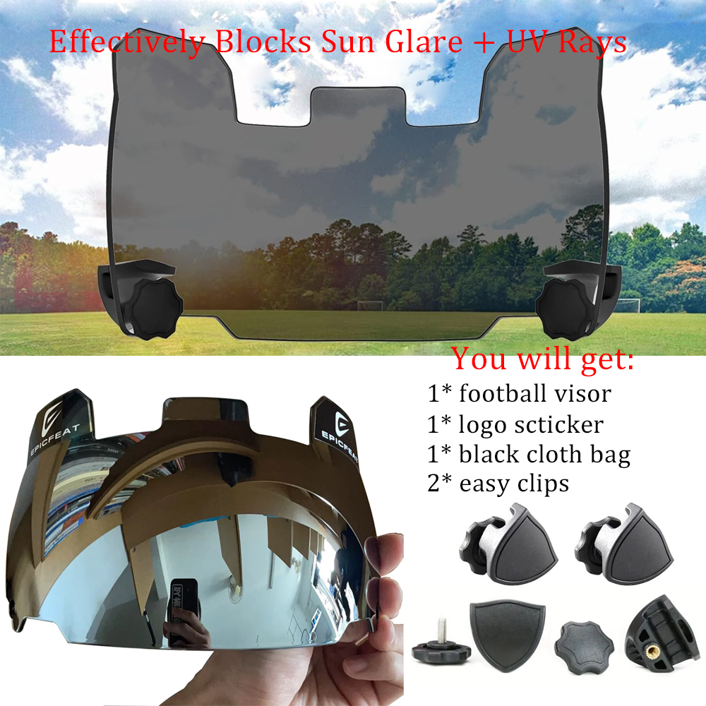 Universal American Football Helmet Visor Rainbow Chrome Eye Shield Visor with Clips