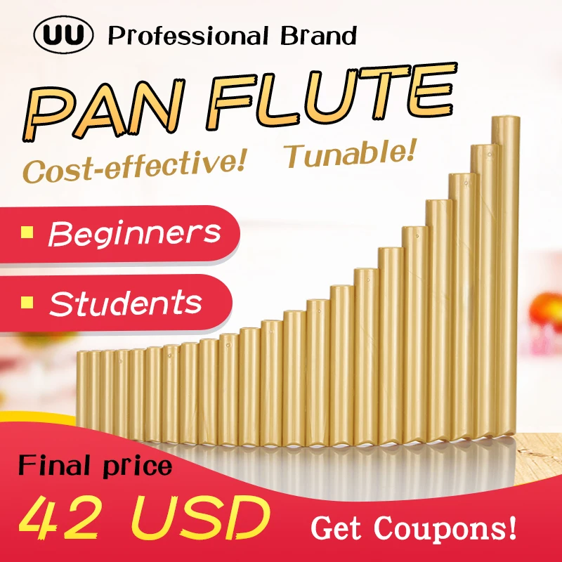 UU Pan Flute 22 Pipes G Key Tunable Flauta ABS Plastic PanFlute Professional Pan Pipe Woodwind Musical Instrument Panpipes