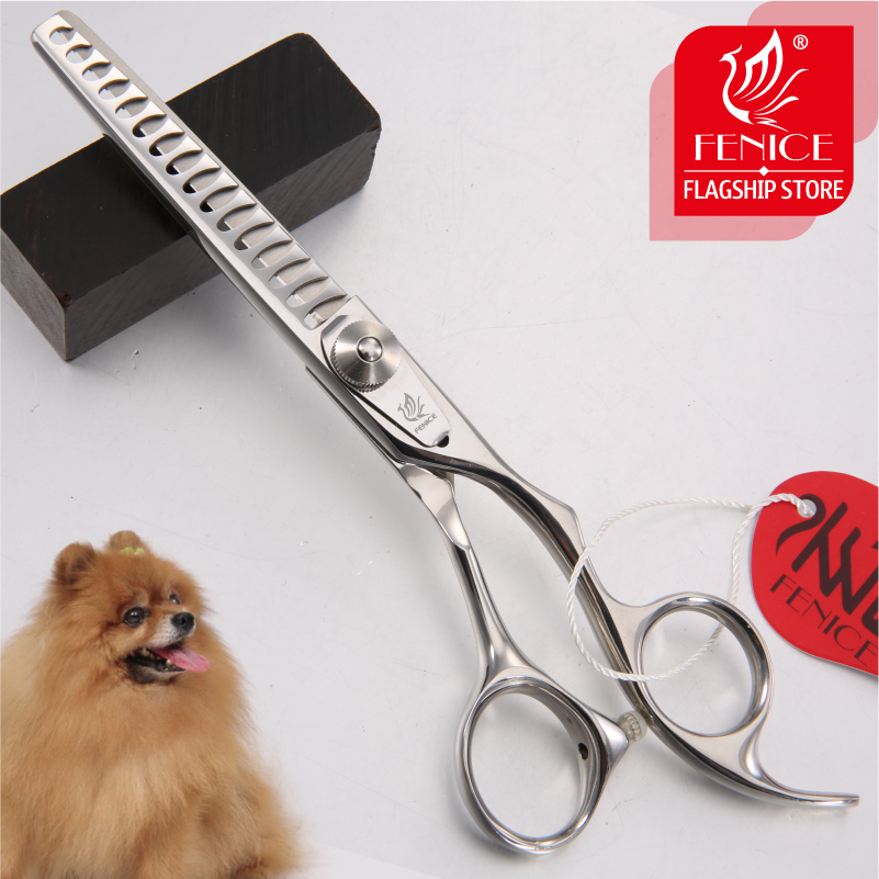 Fenice Professional Shears Dogs 6 inch 16 teeth 70% Thinning Scissors Pet Grooming Scissors Animal Haircut Supplier