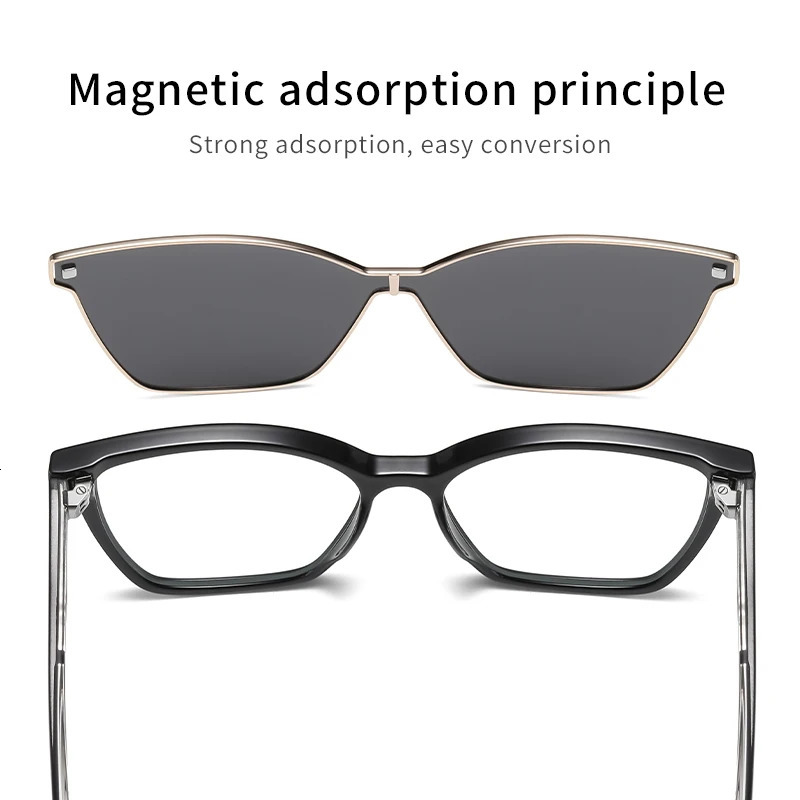 Ceofy Women Fashion Glasses Frame Sun Clip On Big Face Myopia Prescription Optical Eyelasses Frame Fashion Eyewear 240528