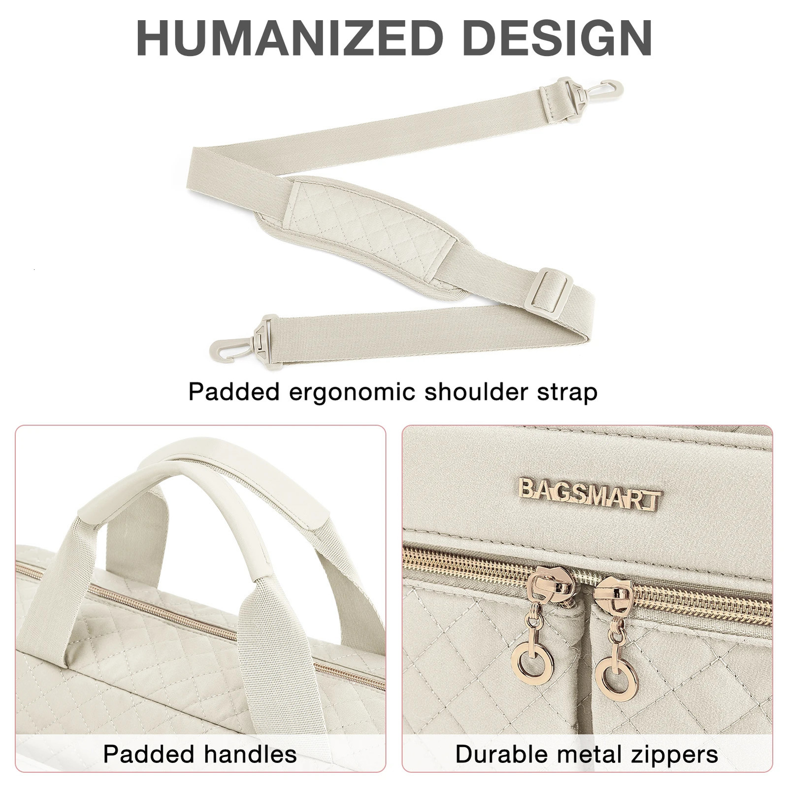 BAGSMART 15.6/17.3 Laptop bags for woman Briefcase office Shoulder HandBag Office Travel Business Computer Bag Notebook pouch 240528
