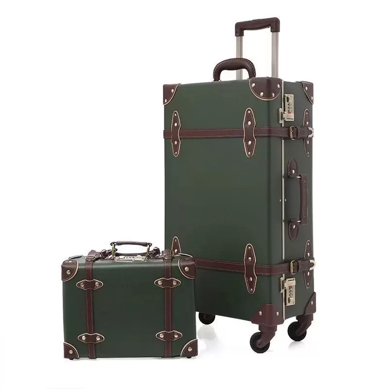 toolsbox Suitcases Retro Handmade Rolling Luggage 2PCS/SET Fashion Travel Trolley Suitcase On Wheels Men Women Personality Bag