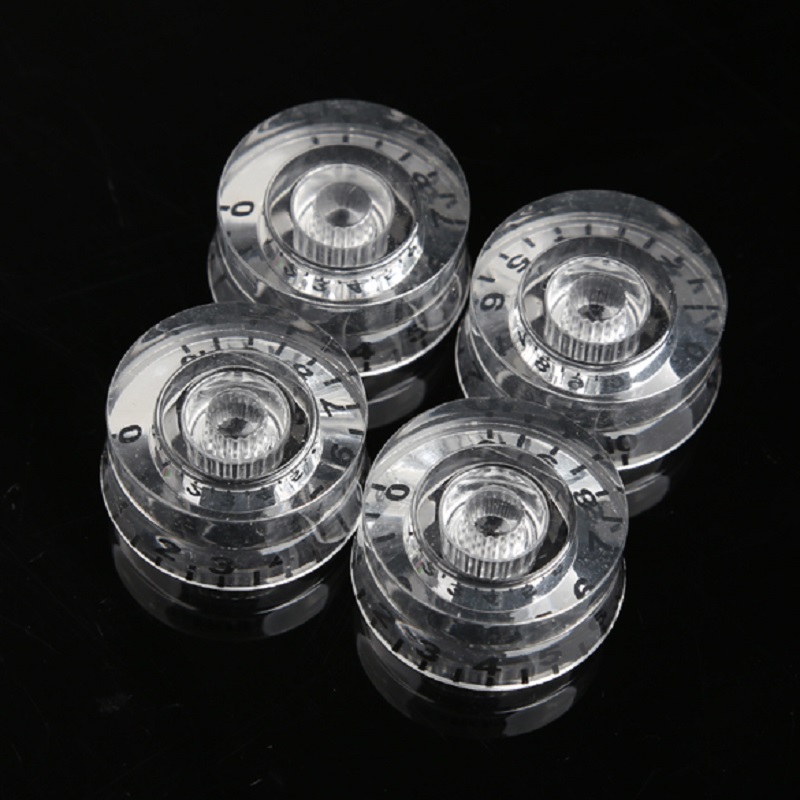 4Pcs/lot Transparent Acrylic Speed Knob Volume Tone Control for Electric Guitar Parts & Accessories