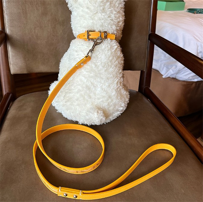 Dog Collar Leash Set Classic Plaid Pattern Soft Comfort Real Genuine Leather Pet Collars Modern Designer Look for Small Medium Large Pets L Green