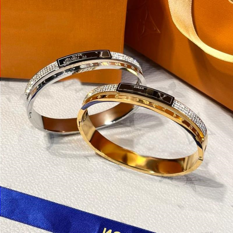 Classic Bracelets Women Bangle Luxury Designer Jewelry Crystal 18K Gold Plated 925 Silver Plated Stainless steel Lovers Gift Bangles Me Gfix
