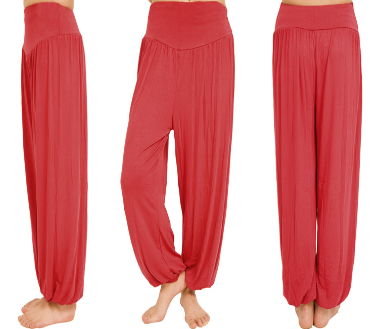hot sale women tai chi martial arts bloomers modal loose yoga pants female athletic sports trousers green/red/blue