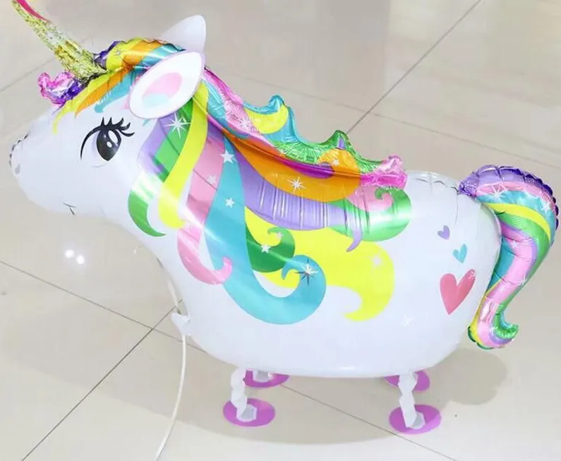 Christmas Snowman Unicorn Walking Balloon Birthday Party Balloons Decoration Event Supplies Alpaca Aluminium Foil Ball Kids Children Gifts