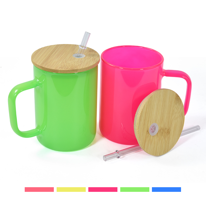 17oz sublimation jelly glass tumblers with bamboo lid glass mason jar cola beer food cans white A27