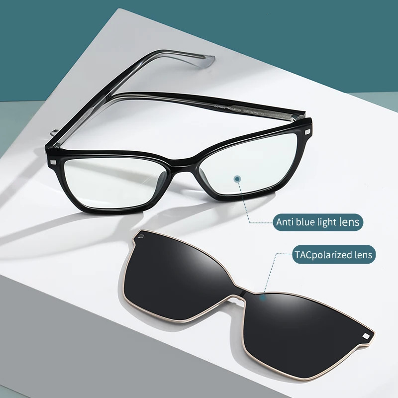 Ceofy Women Fashion Glasses Frame Sun Clip On Big Face Myopia Prescription Optical Eyelasses Frame Fashion Eyewear 240528