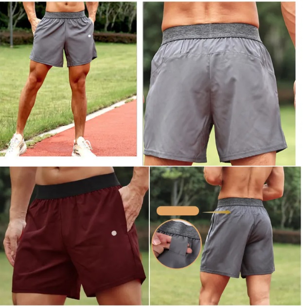 LL-DK-20025 Men's Shorts Yoga Outfit Men Short Pants Running Sport Basketball Breathable Trainer Trousers Adult Sportswear Gym Exercise Fitness Wear Fast Dry Elastic