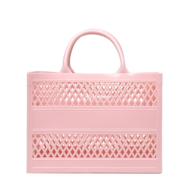 High quality bag for women's fashion Barbie jelly bag beach bag with large capacity storage hollowed out beach bag shopping basket handbag