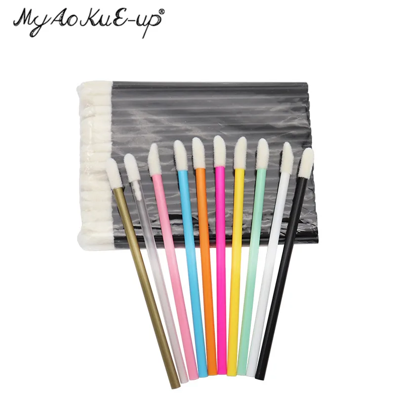 e pcs Brushes Colored Lip Disposable Make Up Brush Cosmetic Lipstick Mascara Gloss Wand Tool Portable Makeup stick up