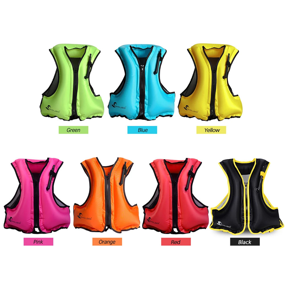 Adult Inflatable Swim Vest Life Jacket for Snorkeling Floating Device Swimming Drifting Surfing Water Sports Life Saving 240528