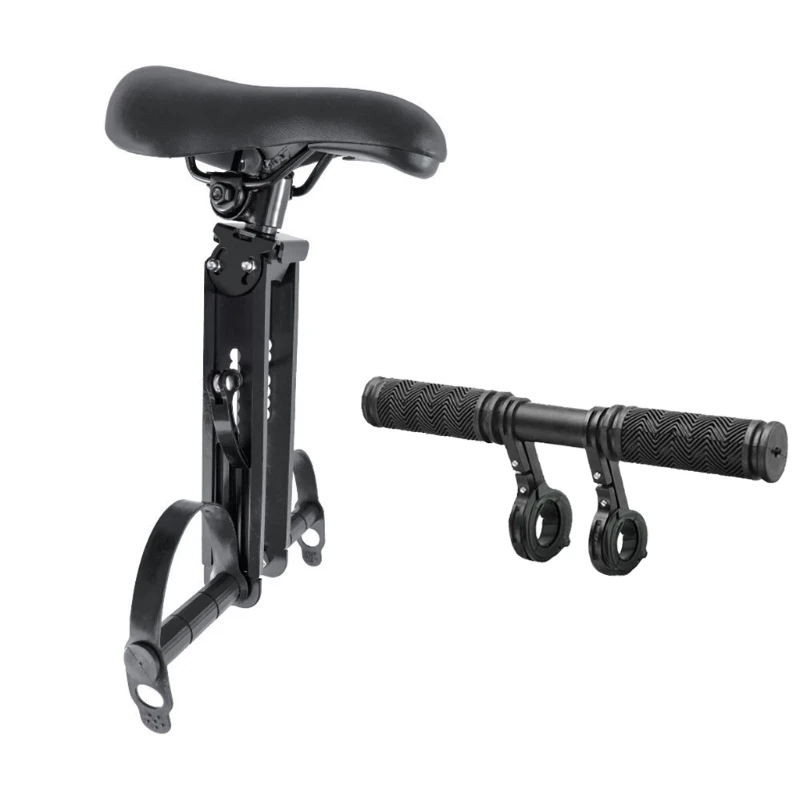 Kids Bike Seat w/Handlebar Attachment, Detachable Front Mounted Child Bicycle Seats w/ Foot Pedals ,for All MTB