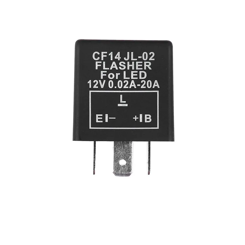 Universial 3 Pin CF13 CF14 JL-02 Electronic Car Flasher Relay to Fix LED Light Turn Signal Hyper Flash Blinking Light 12V DC