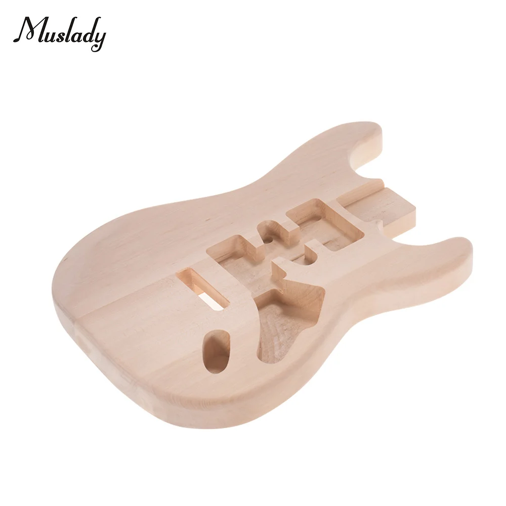 Muslady ST01-TM Unfinished Handcrafted Guitar Body Candlenut Wood Electric Guitar Body Guitar Barrel Replacement Parts
