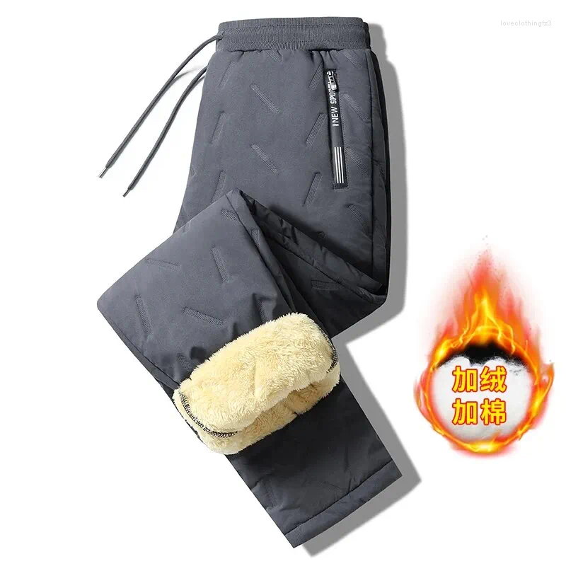 Winter Sweatpants For Men - Fleece Thermal Trousers, Plush Thick Lambswool, Casual & Windproof, Collection, 8828