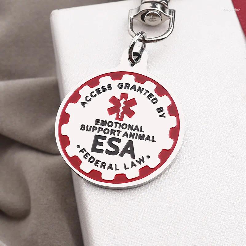 Tag 2Pcs Service Dog Tags Stainless Steel Engraved Nameplate Emotional Support Animal ESA ID Collar Accessories s