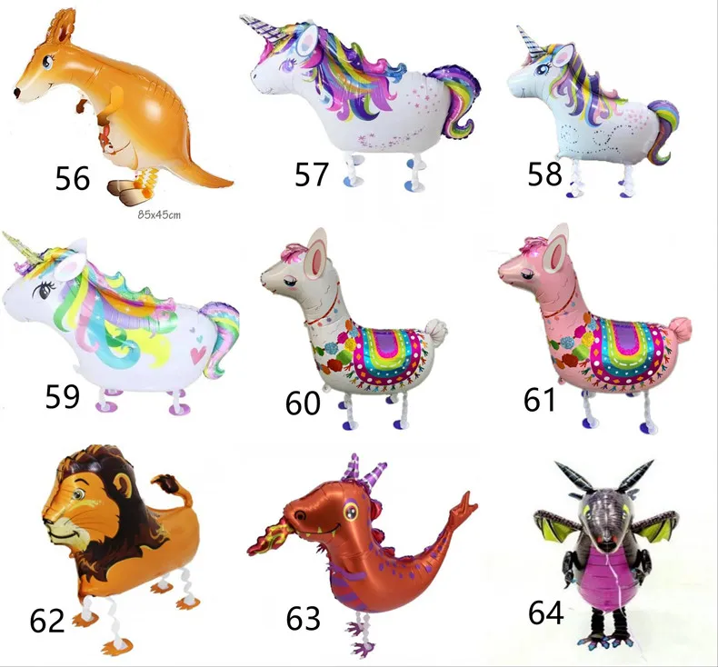 Christmas Snowman Unicorn Walking Balloon Birthday Party Balloons Decoration Event Supplies Alpaca Aluminium Foil Ball Kids Children Gifts