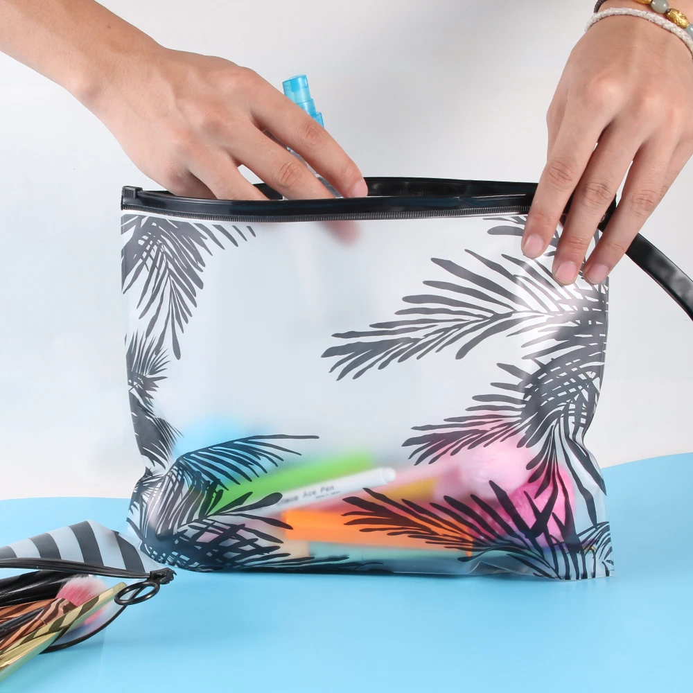 New Bag Brush PC Portable CosmeticTools Pencil Pen Case Clear Make up Pouch Zipper Toiletry Holder Storage Makeup Tool Kit