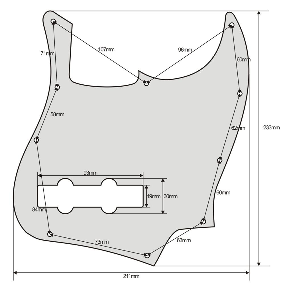 FLEOR 1PC Electric Bass Pickguard JB Pick Guard Scratch Plate with Pickguard Screws for 4 Strings Bass Parts,17 Colors Choose