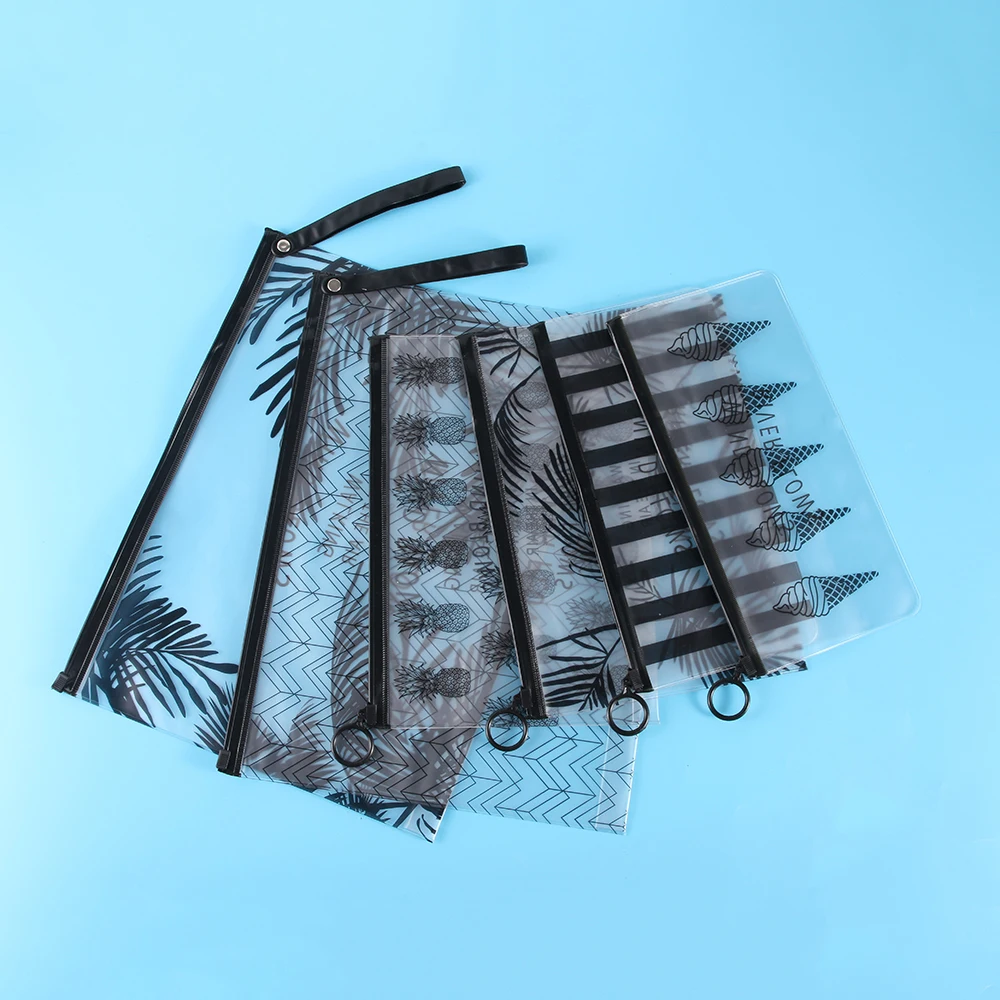 New Bag Brush PC Portable CosmeticTools Pencil Pen Case Clear Make up Pouch Zipper Toiletry Holder Storage Makeup Tool Kit