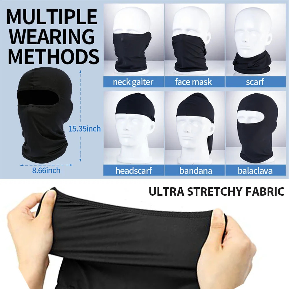 Ski Mask for Men Full Face Mask Balaclava Black Ski Masks Covering Neck Gaiter 240520