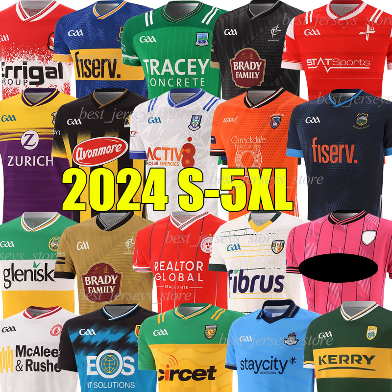 2024 Kilkenny Wexford GAA Ireland Rugby Jerseys Dublin Down Offaly Tyrone Galway Remastered Cork Leitrim Tipperary ARMAGH Carlow football shirt S-5XL