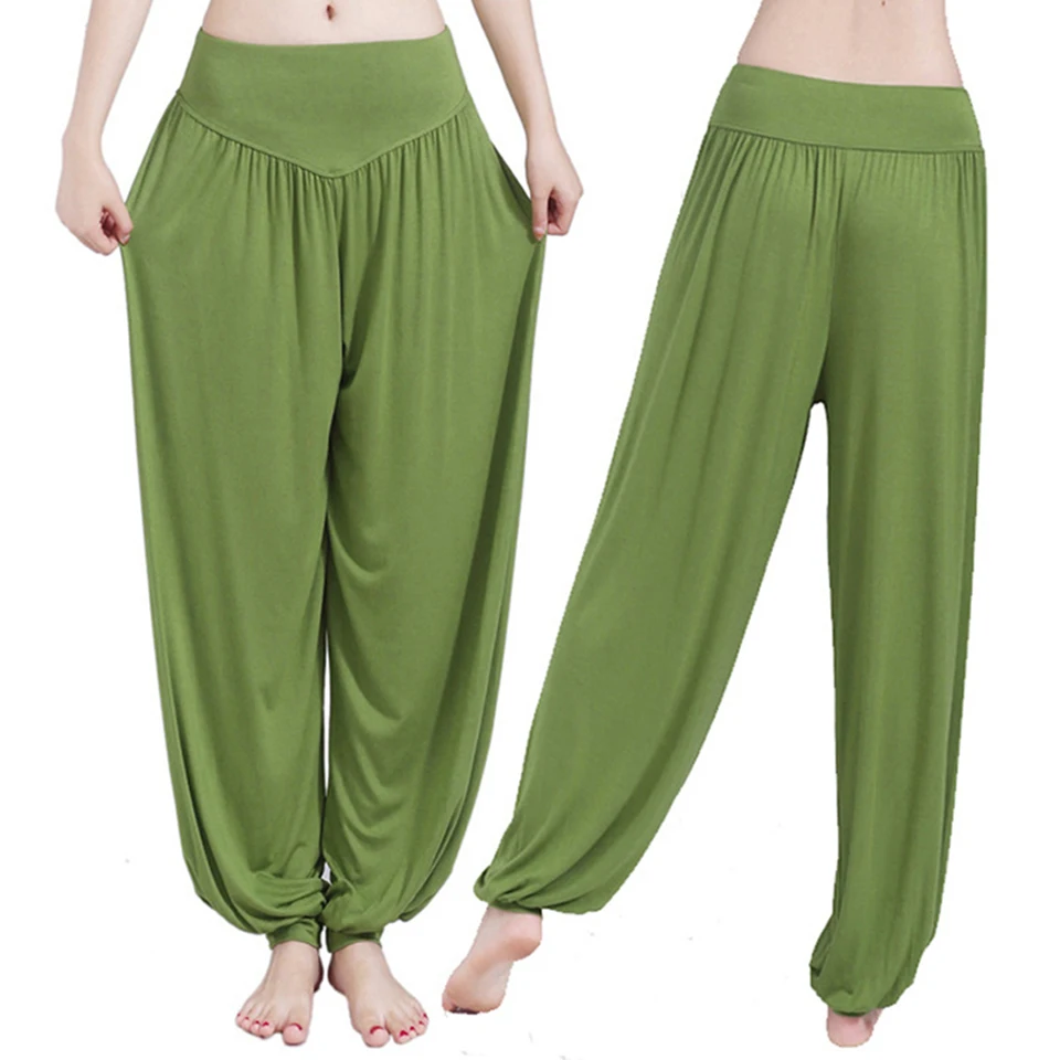 hot sale XXL plus size sport women yoga pants Colorful Harem Modal bloomers Dance Yoga TaiChi Full Length Pants Smooth legging Trouser