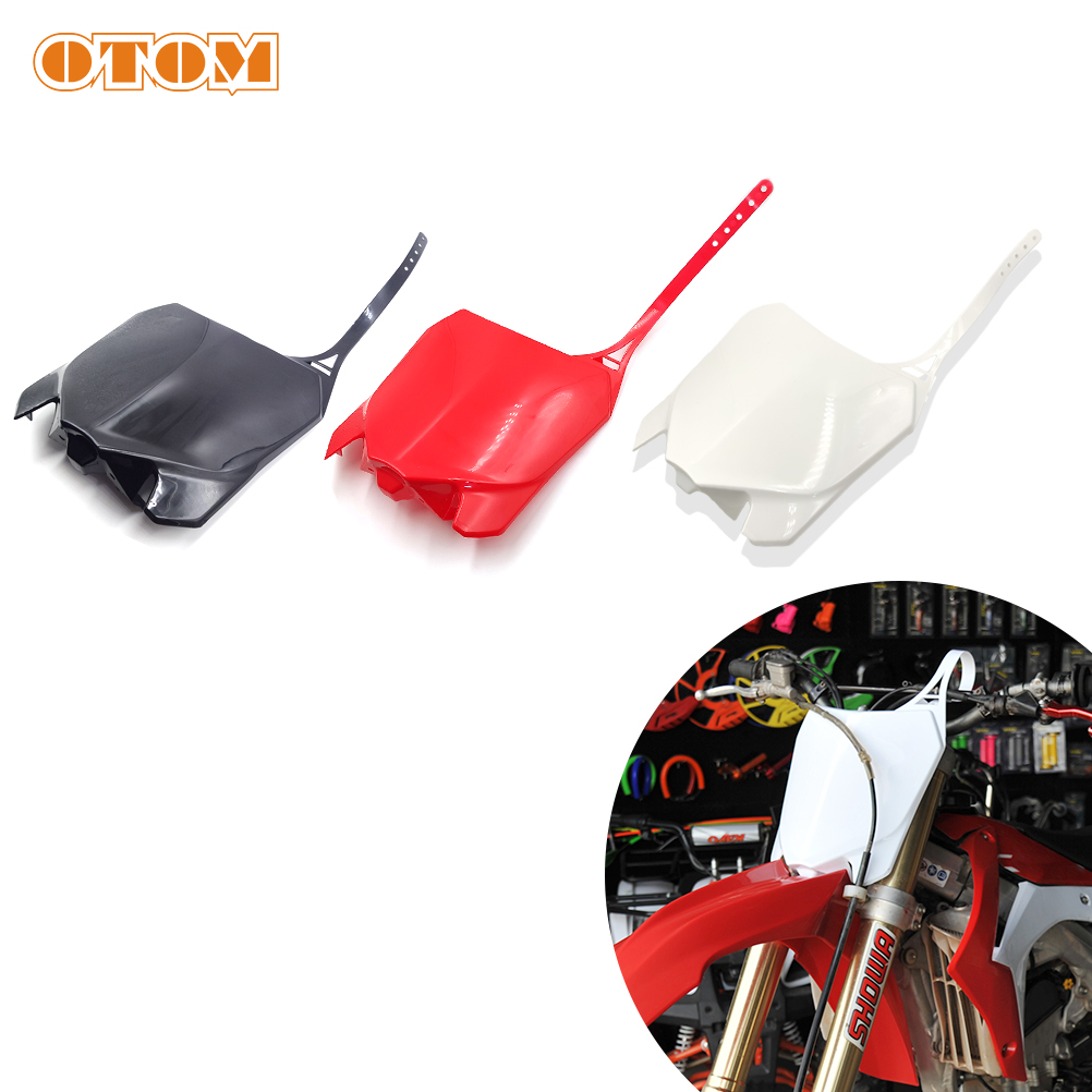 OTOM Motocross Dirt Bike Front Number Plate Black Number Plates Board For HONDA CRF250R CRF450R 2014-2017
