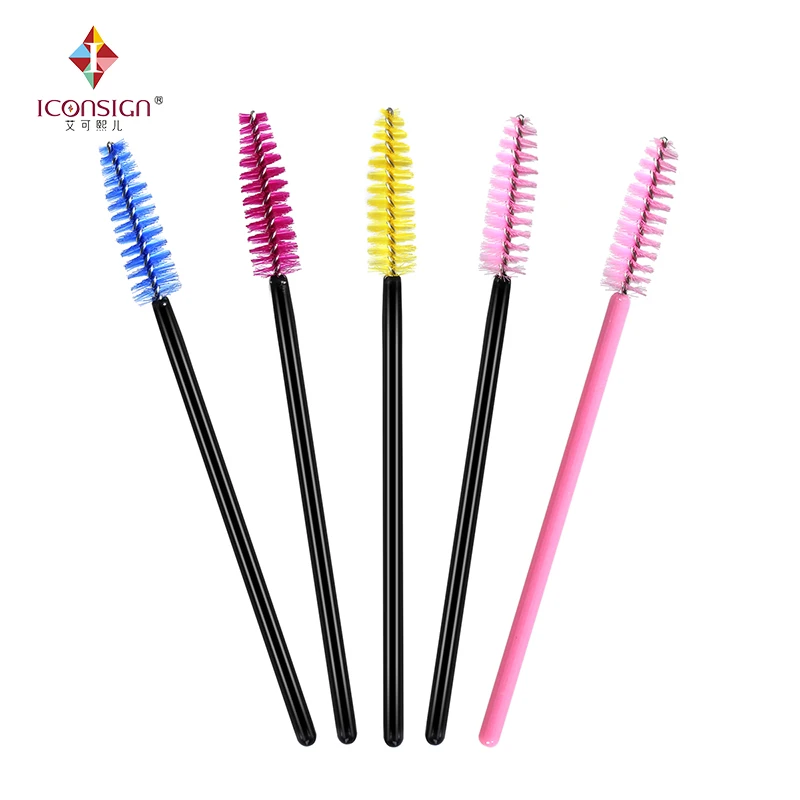 d Brushes Pieces Bag Soft Plastic Mini Disposable Eyelash Eyebrow Brush Wands Makeup Cosmetic Mascara Tools Length mm