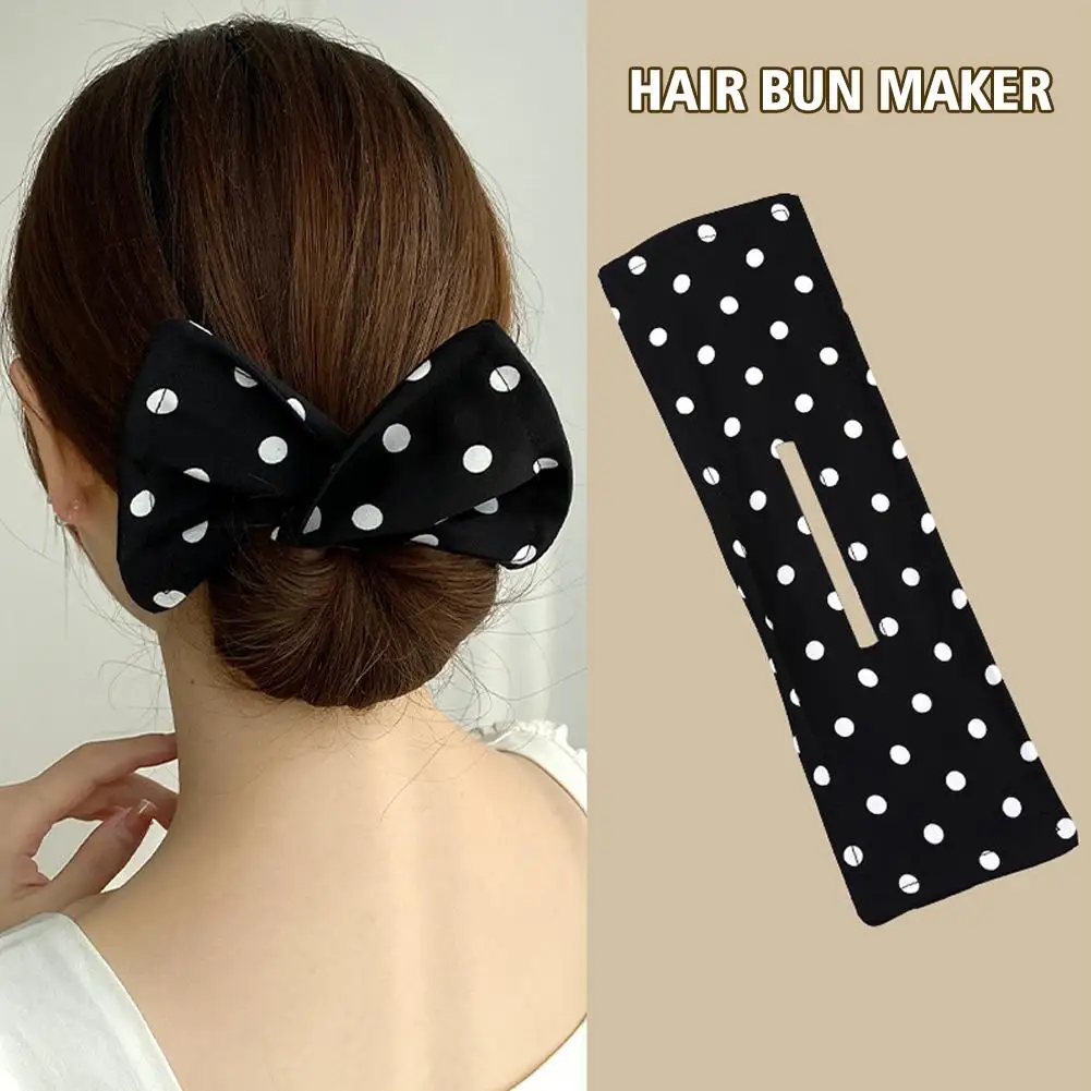 hot sale Bun Print Headband Hairpin For Women Girl Cloth Hair Circle Bun Maker Ponytail Holder Hair Braided Accessories H8n6