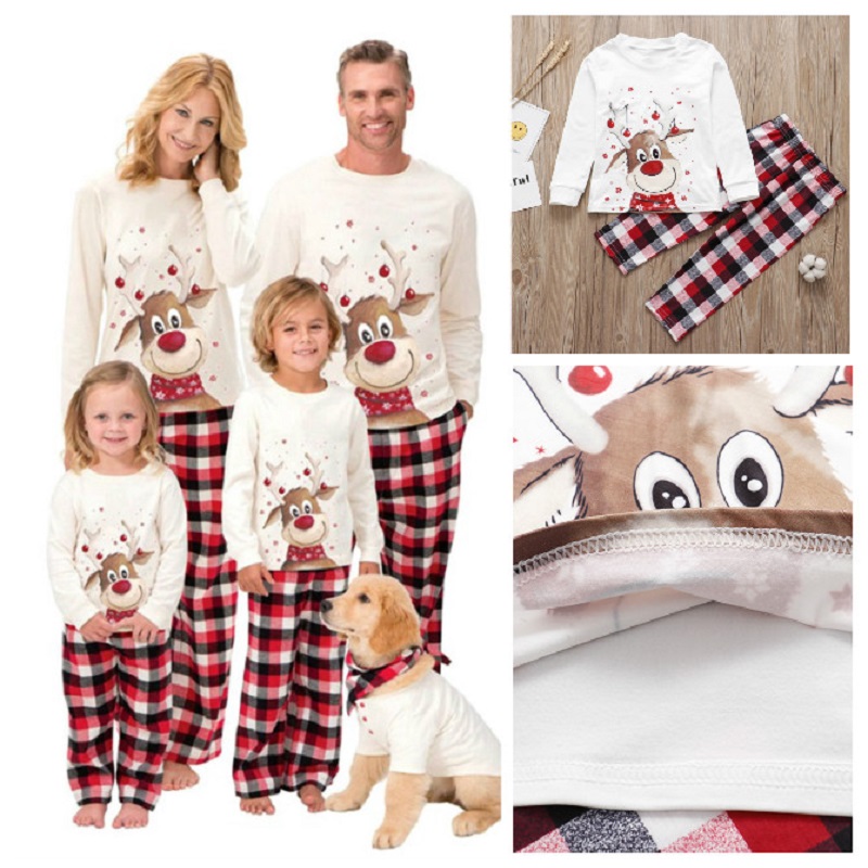 Christmas Family Pajamas 2023 Xmas Matching Outfits Deer Adult Kid Pjs Set Baby Jumpsuit Family Matching Pyjamas