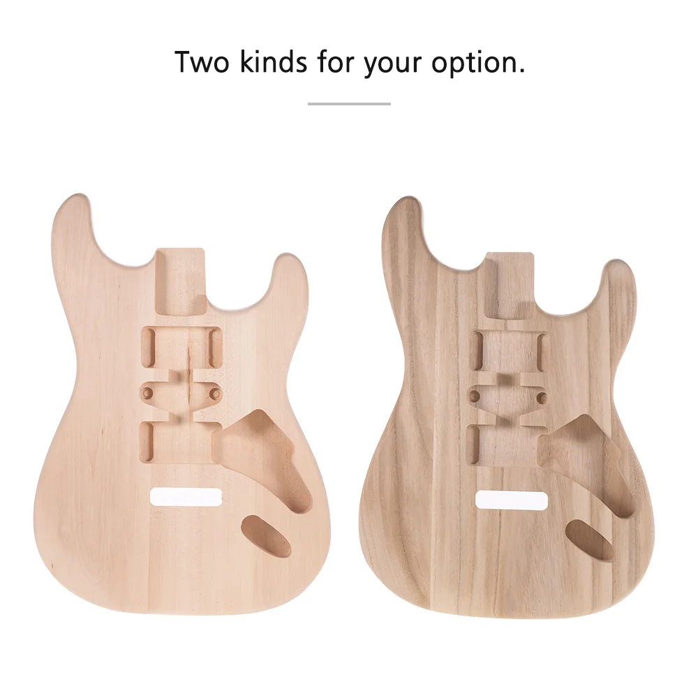 Muslady ST01-TM Unfinished Handcrafted Guitar Body Candlenut Wood Electric Guitar Body Guitar Barrel Replacement Parts