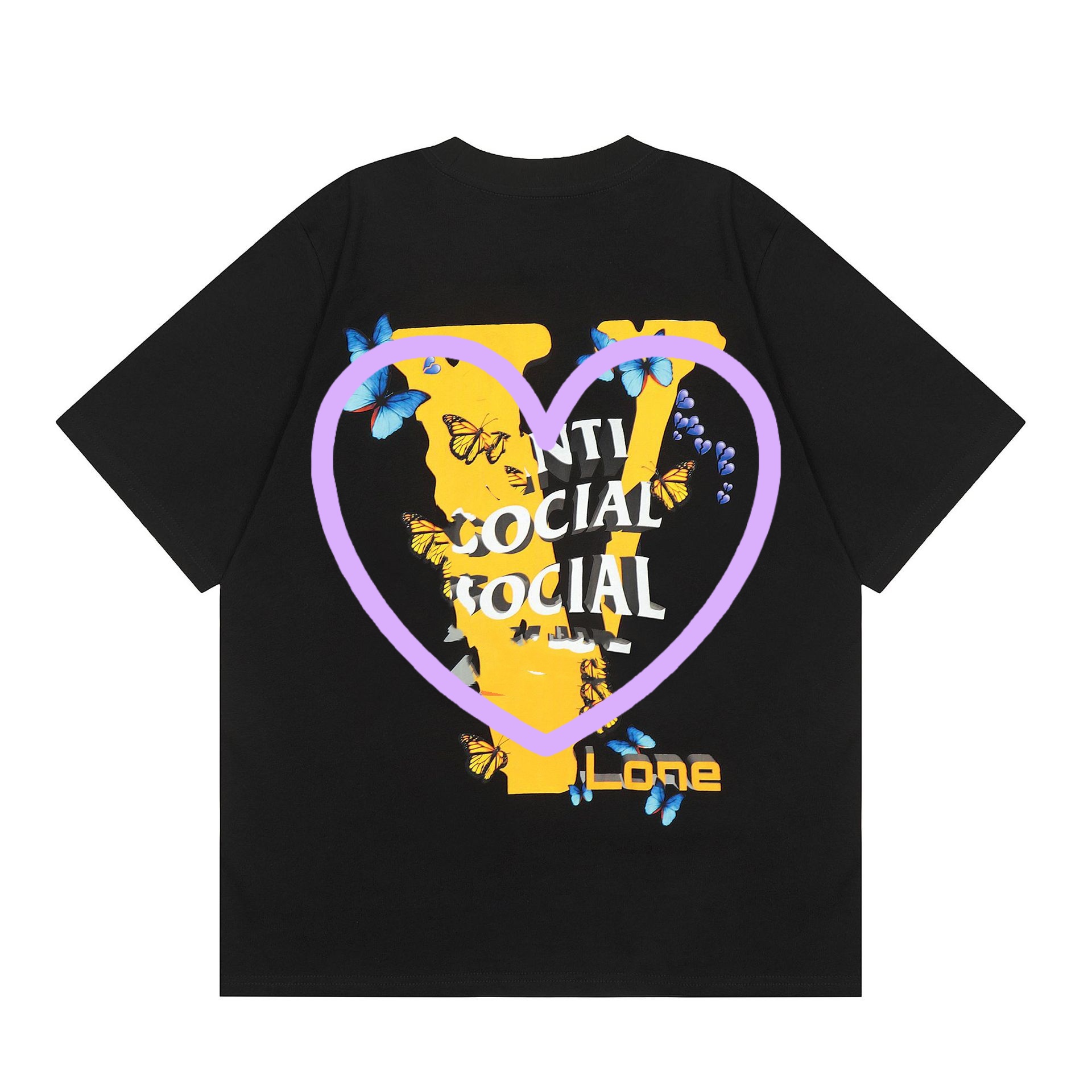 High Street Fashion Brand Letter Co branded Short sleeved Couple Printed Loose T-shirt Street Pure Cotton T-shirt