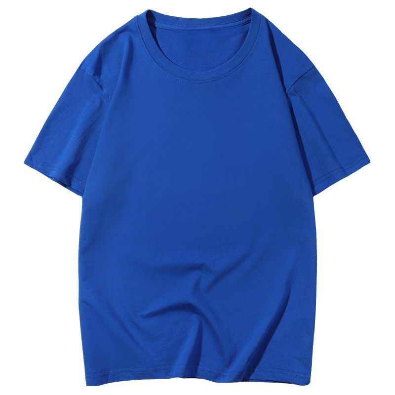 T-shirt men's and women's short sleeve solid color white round neck blank shirt free shipping size S-4XL