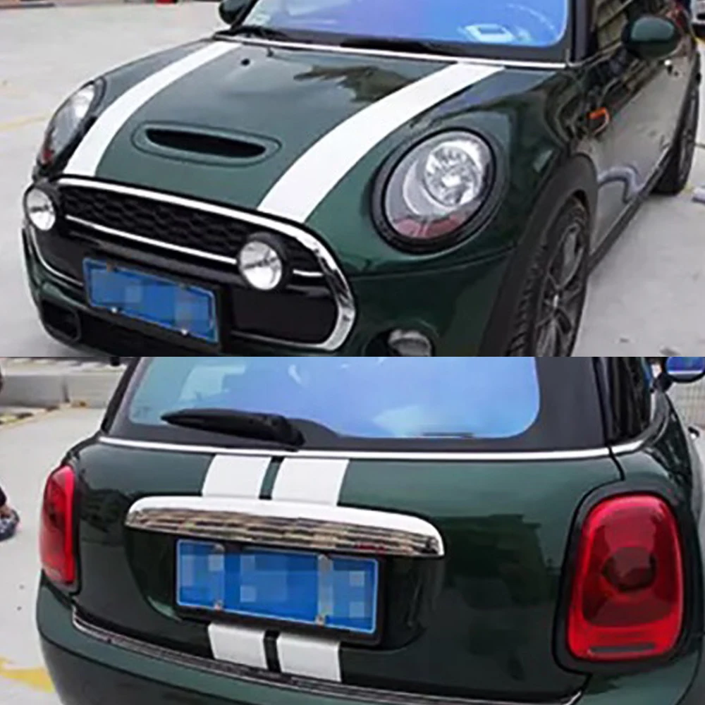 2Pcs Black White Red Vinyl Car Bonnet Stripes Hood Sticker Cover Decal dWm2754536 Fit For BMW MINI Cooper R50 R53 R56 R55